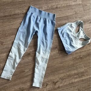 Blue and white ombre workout set